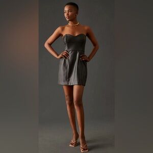 HUTCH✨Anthropologie black vegan leather mini dress Brand new with tags! 27”waist